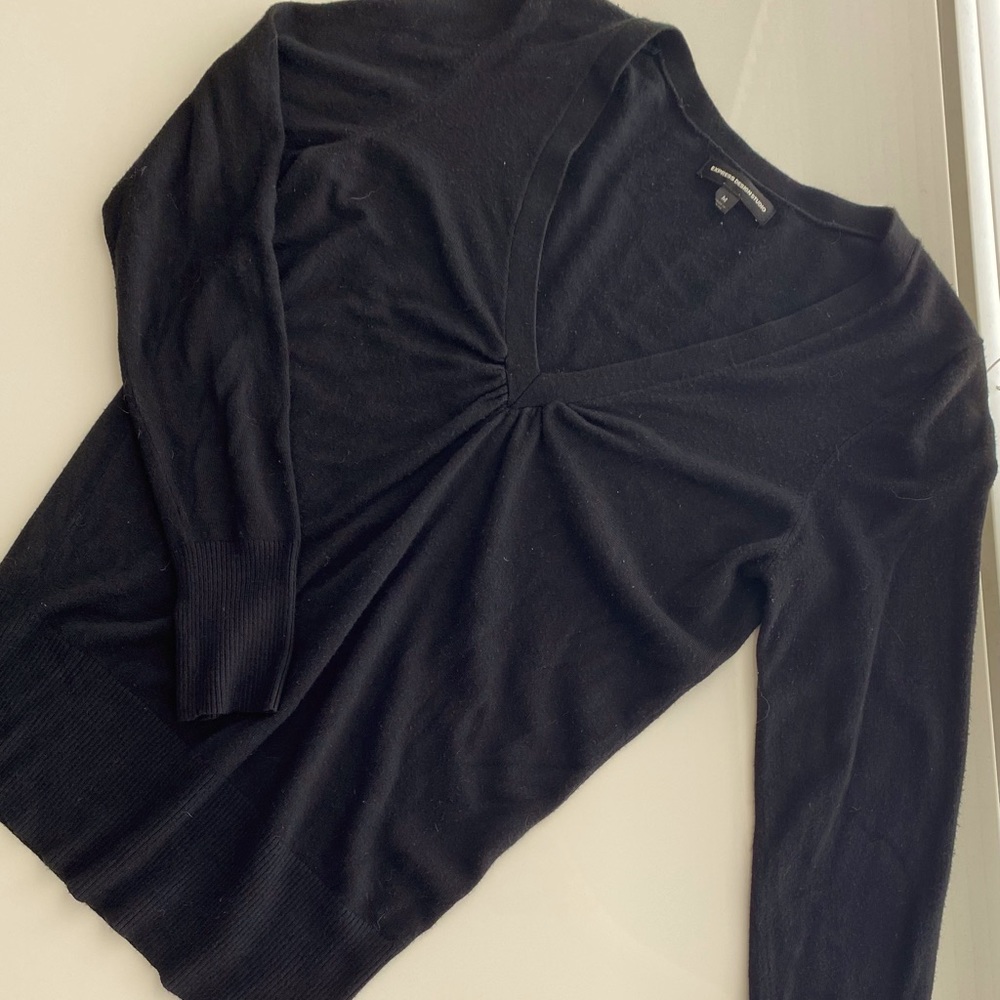 Black Express Designer Studio V-neck Sweater